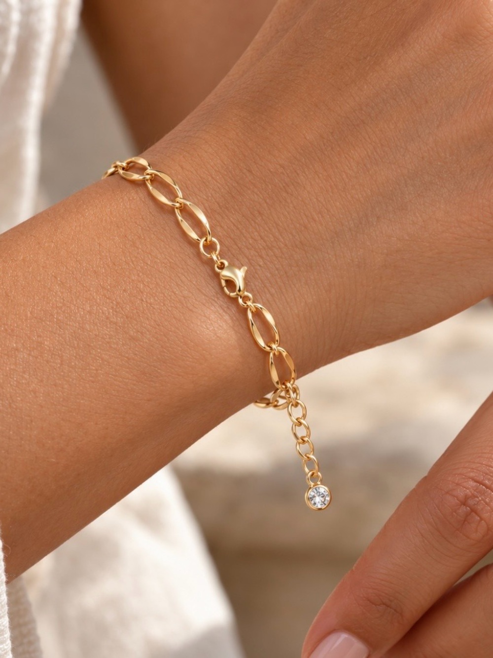 Gold bracelet with a delicate, minimalist design-Stainlees St., 18k Gold Plated